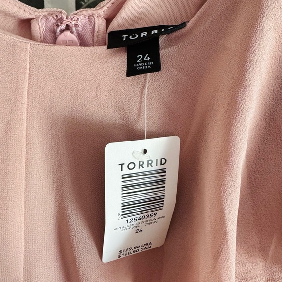 Size 24 Torrid Blush Pink Chiffon Maxi Dress - Picture 6 of 8